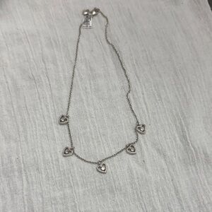 Brighton Silver Heart Charm Necklace with crystals.